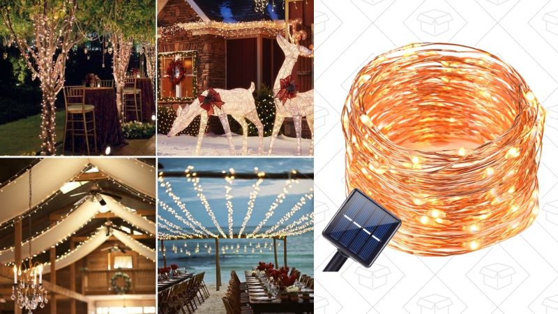 Tiras de luces Oak Leaf con paneles solares | $6 | Amazon | Usa el cĂłdigo VG3NRFPK